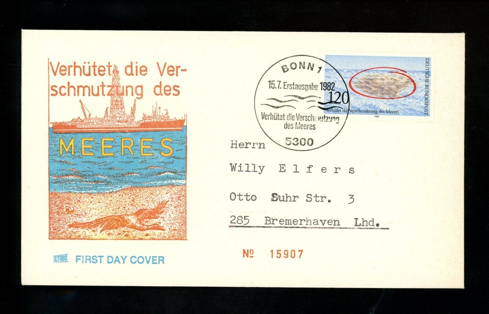 Postal History Germany FDC #1378 Environment Water Pollution 1982