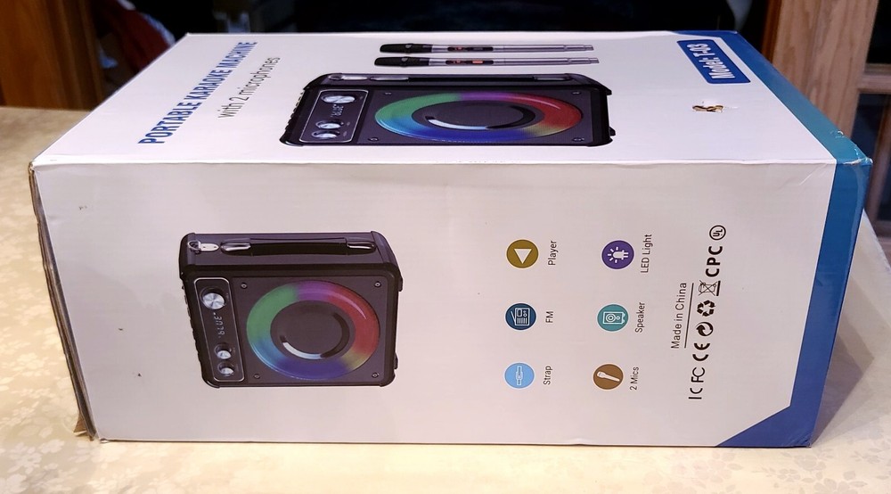 VOSOCO Karaoke Machine, Portable Bluetooth Speaker with 2 Wireless Microphone
