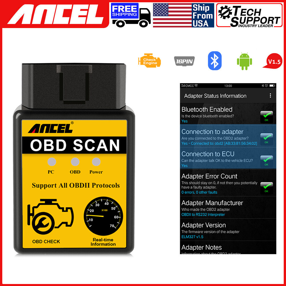 ANCEL ELM327 Auto OBD2 Scanner Car Diagnostic Scan Tool Code Reader Check Engine