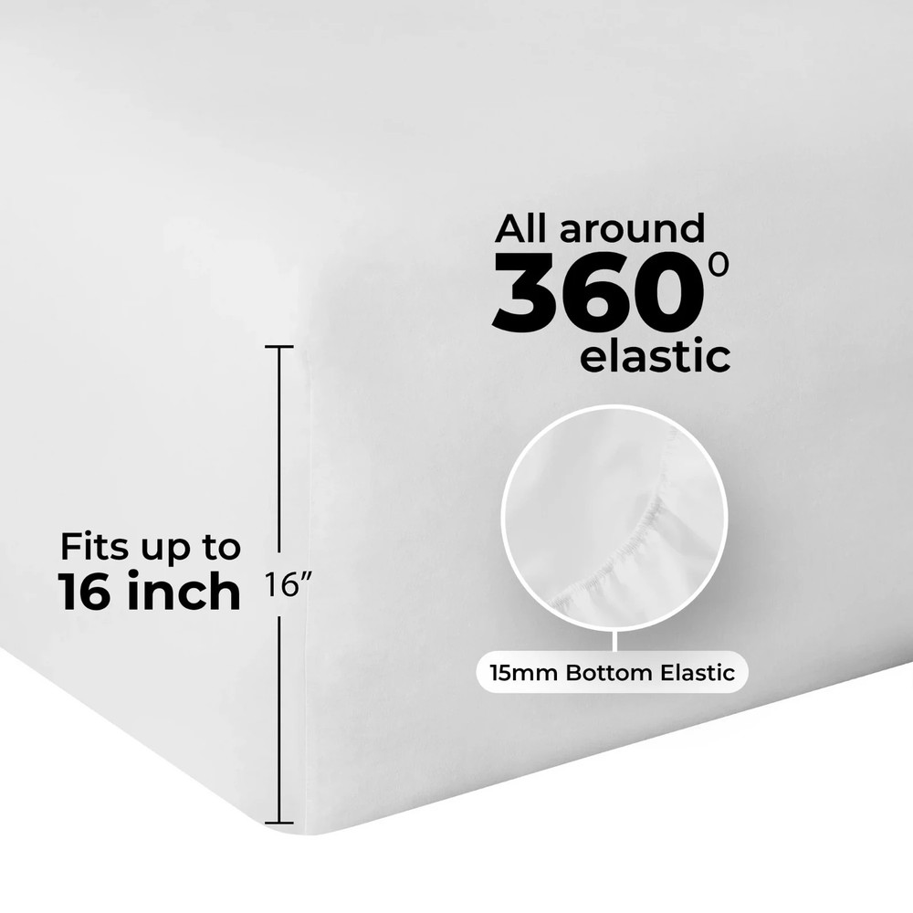 Mainstays 300 Thread Count Easy Care Percale Fitted Sheet, Arctic White, Full