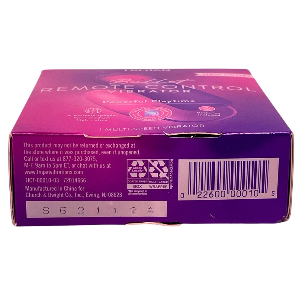 Trojan Bullet Remote Control Vibrator 4 Variable Speeds Powerful Playtime 3 Pack