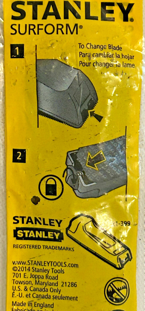 Stanley 21-398 Surform Pocket Flat Blade Fine Cut Replacement