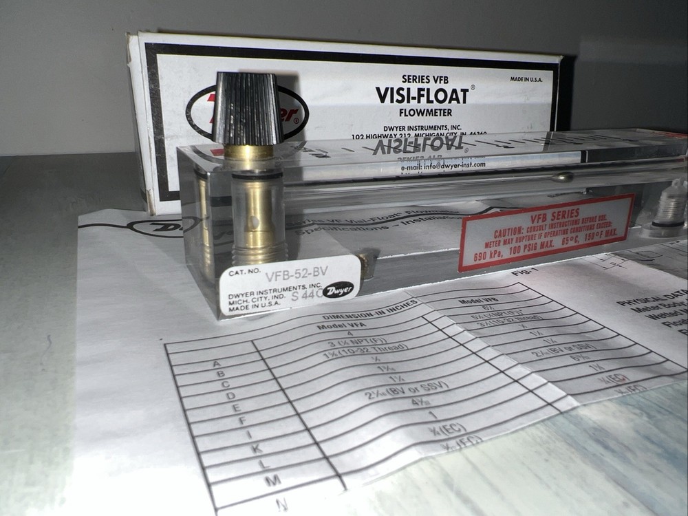 Dwyer VFB-52-BV Visi-Float Flowmeter ~New