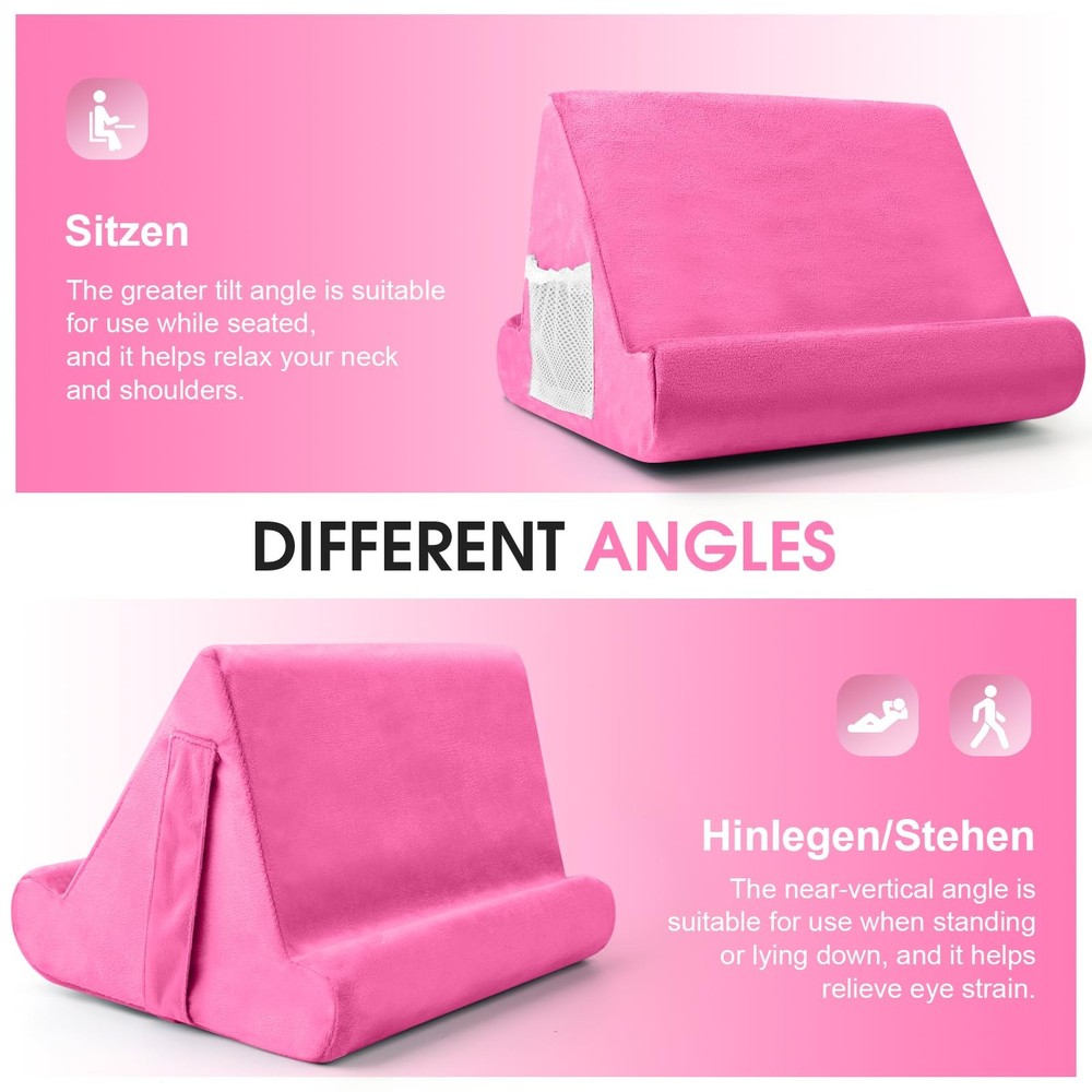 Universal Multi-Angle Holder - Soft Pad Stand with Net Pocket & Stands for La...