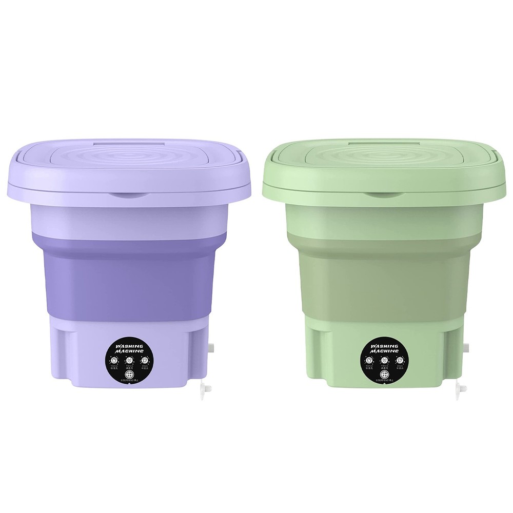 1Pc Portable Washing Machine Foldable Laundry Machine With Detachable Drain Bask