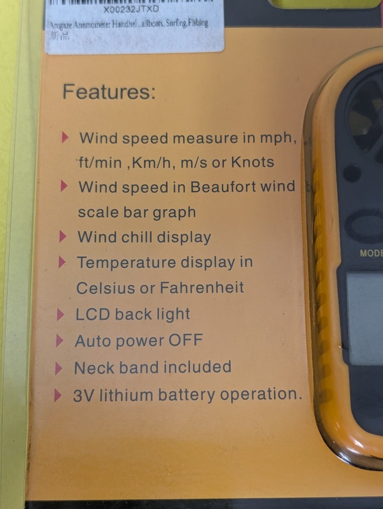 Digital Handheld Anemometer Wind Speed Gauge Air Flow Meter Thermometer