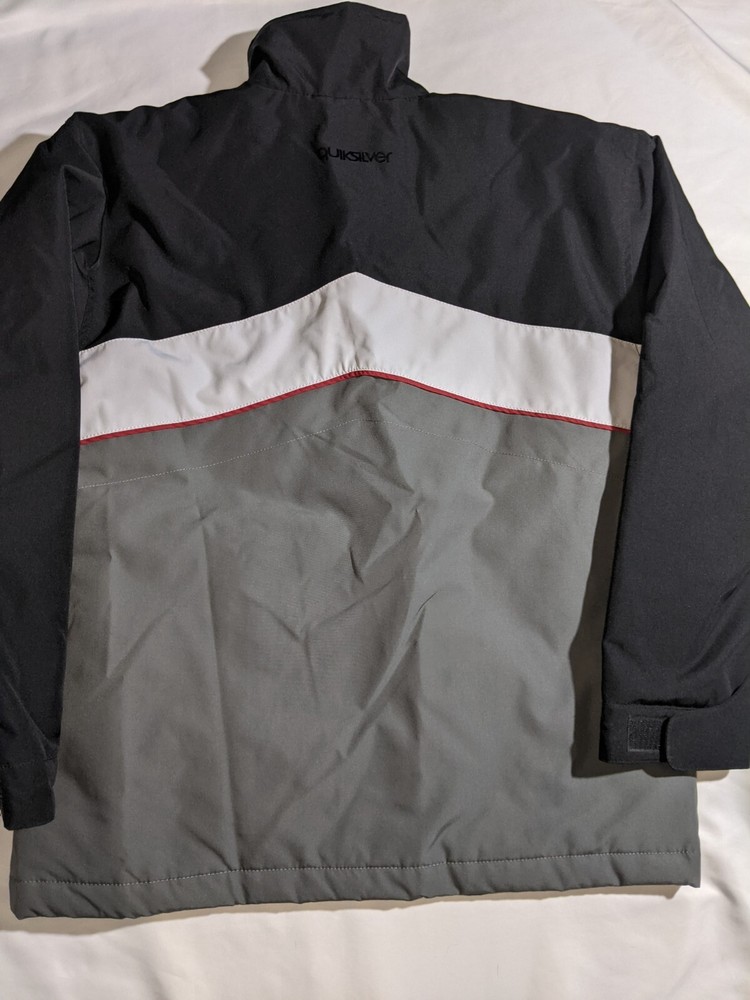 Quicksilver Boy's Jacket Size Large Gray Black White