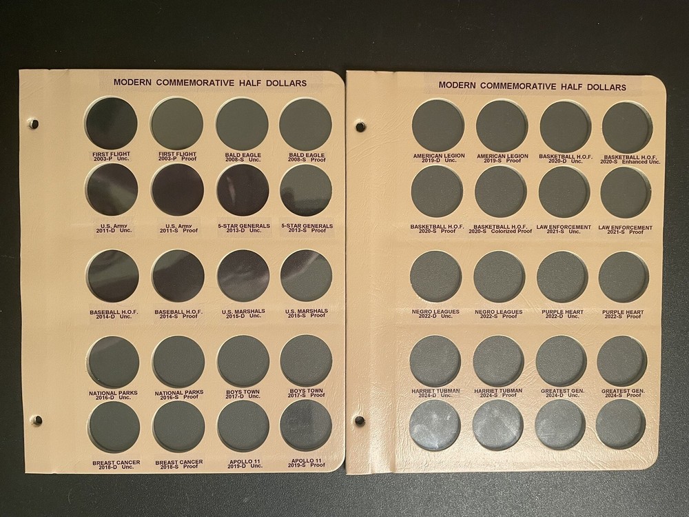 Custom Dansco Pages #7063: Modern Commemorative Half Dollars, 2003-2024, NEW