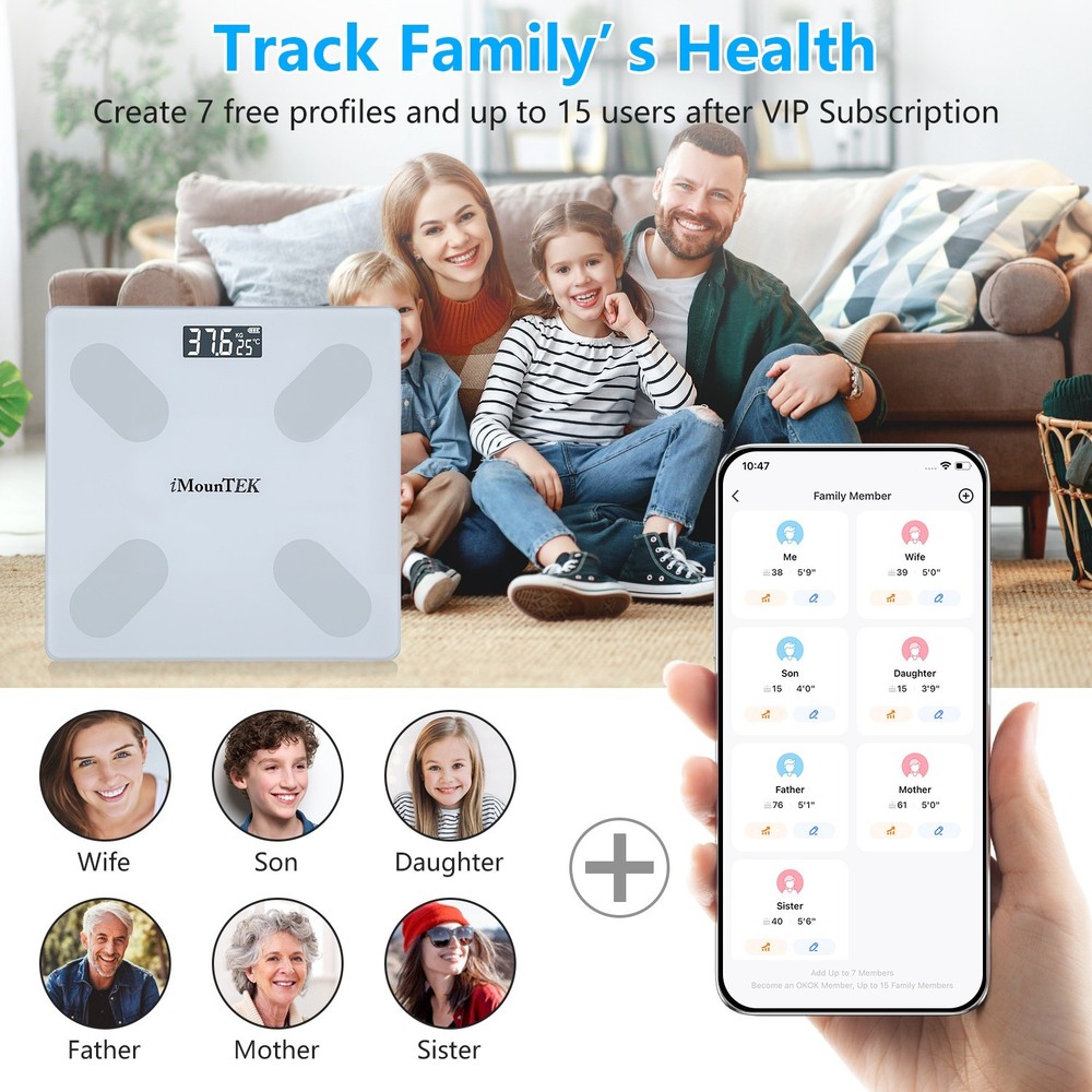 High Accuracy Smart Scale with BMI & Body Composition Sync 397LBS Capacity