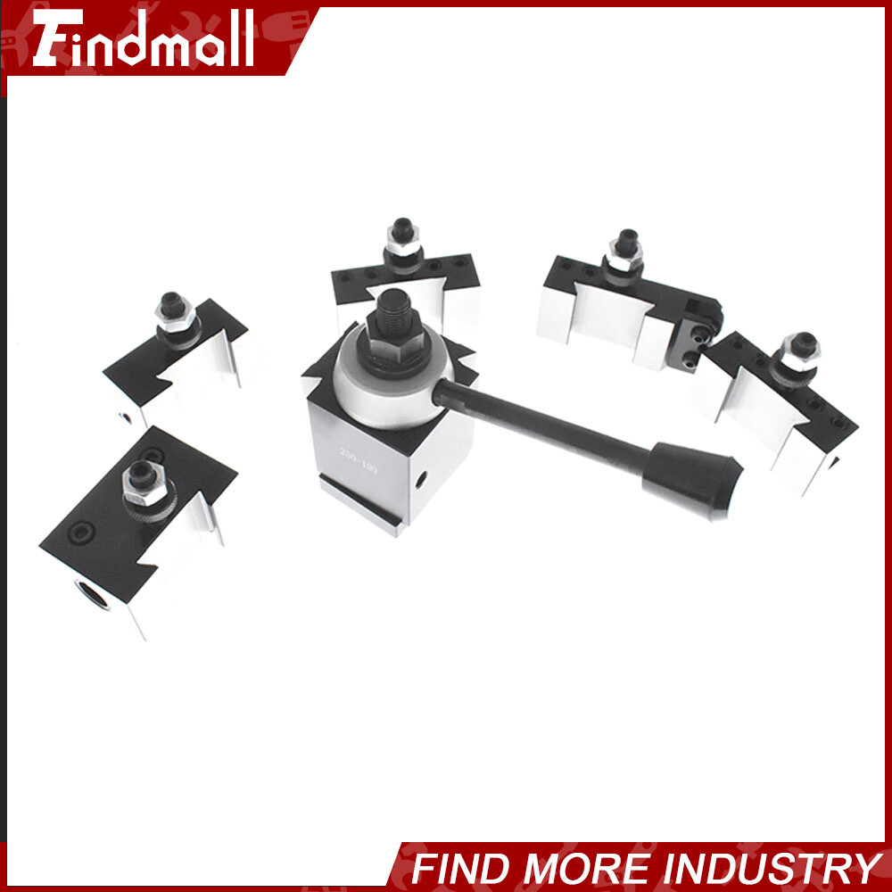 Quick Change Tool Post Holder Set AXA 250-100 Piston Type 6Pcs For Lathe 6 -12"