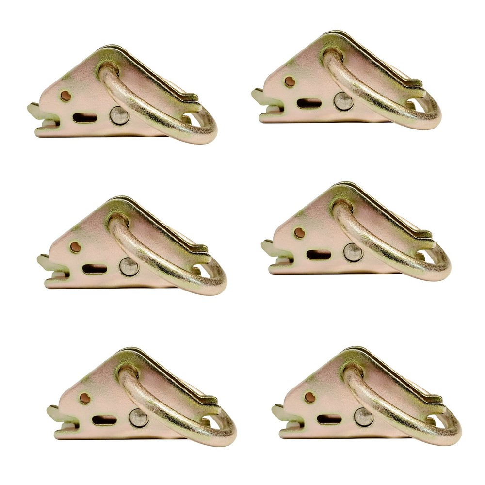 6 Pack E Track 2" O Ring Tie Down Fitting for Enclosed Trailer Tie Down Strap