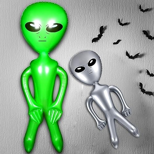 4 Pcs 63/35 Inch Halloween Giant Alien Inflatable Jumbo Blow up Green Alien