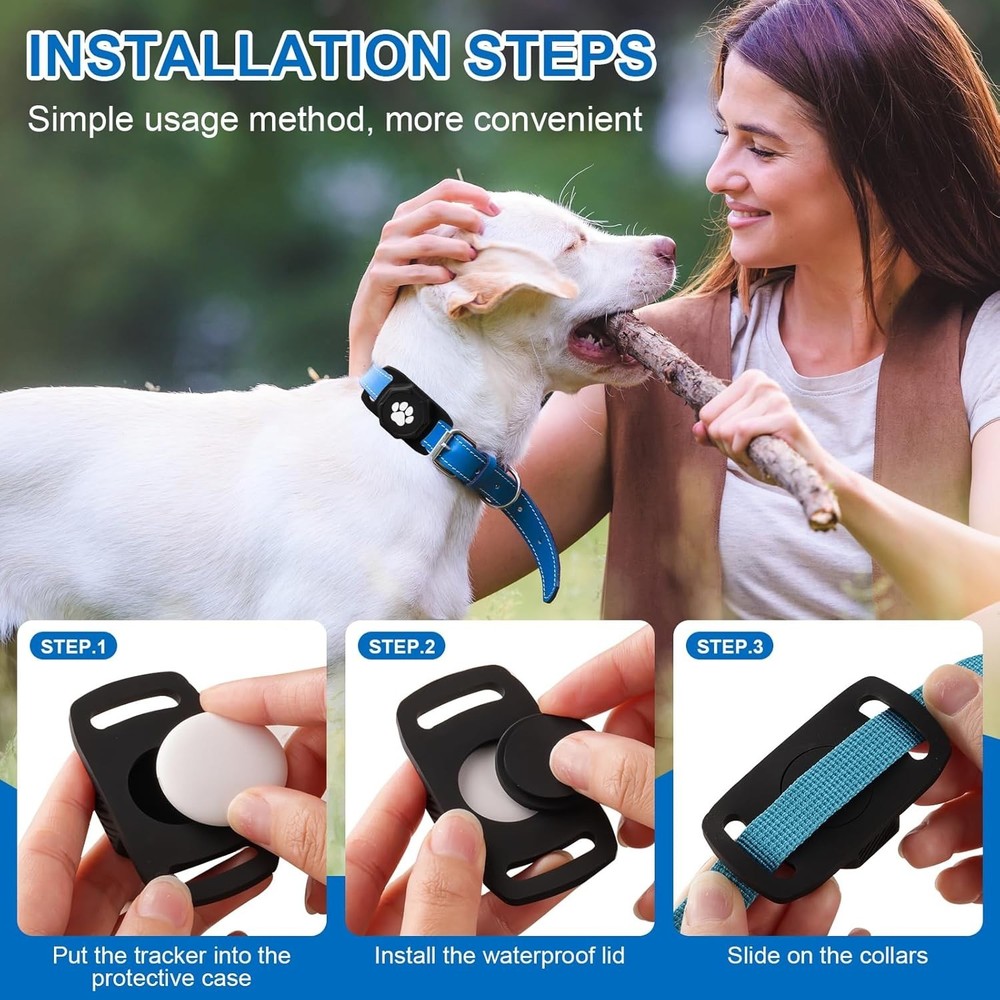 Smart Pet Tracker Device - Sleek Waterproof Design, No Subscription Fee, Android