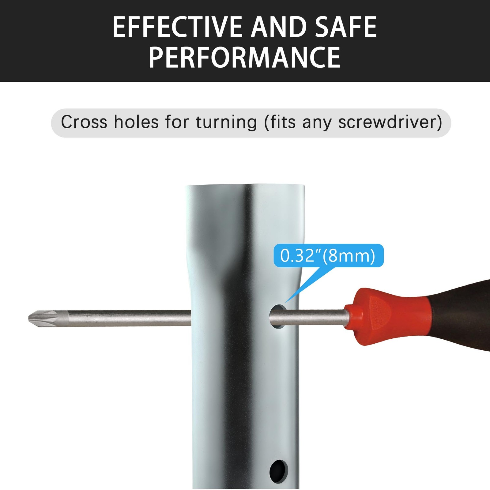 Timsec RV Water Heater Element Wrench Socket - 1-1/16 in / 1-1/2 in, Silver