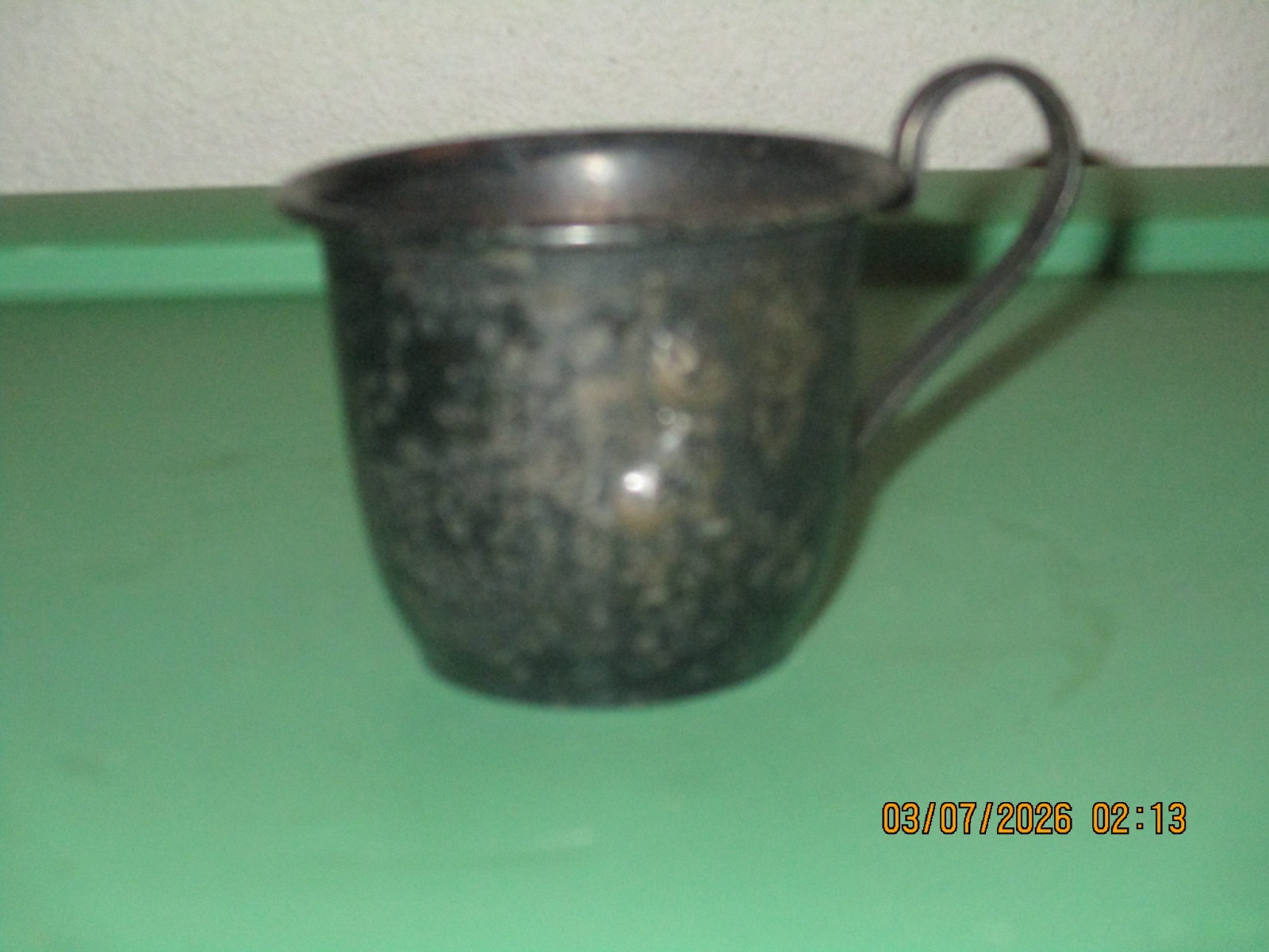 Vtg Selandia Denmark 820 European Silver Children's Cup w/ Embossed Cat