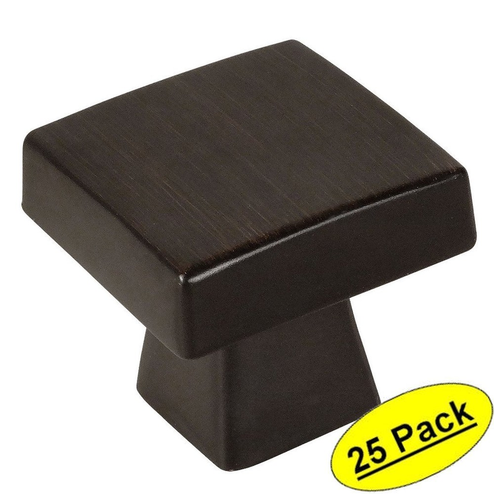 *25 Pack* Cosmas Cabinet Hardware Oil Rubbed Bronze Modern Square Knobs #5233ORB
