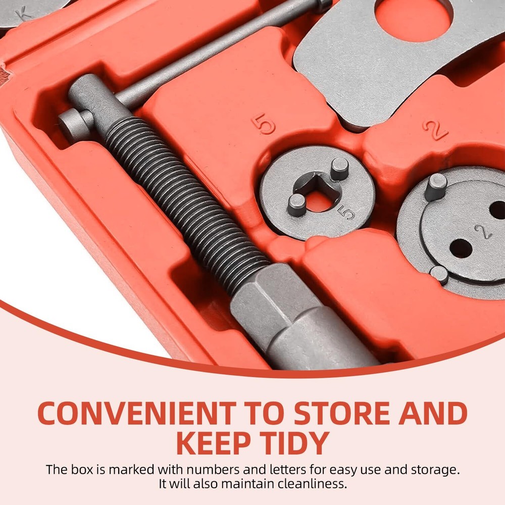 18Pcs Disc Brake Caliper Rewind Tool Auto Compressor Piston Pad Wind Back Kit