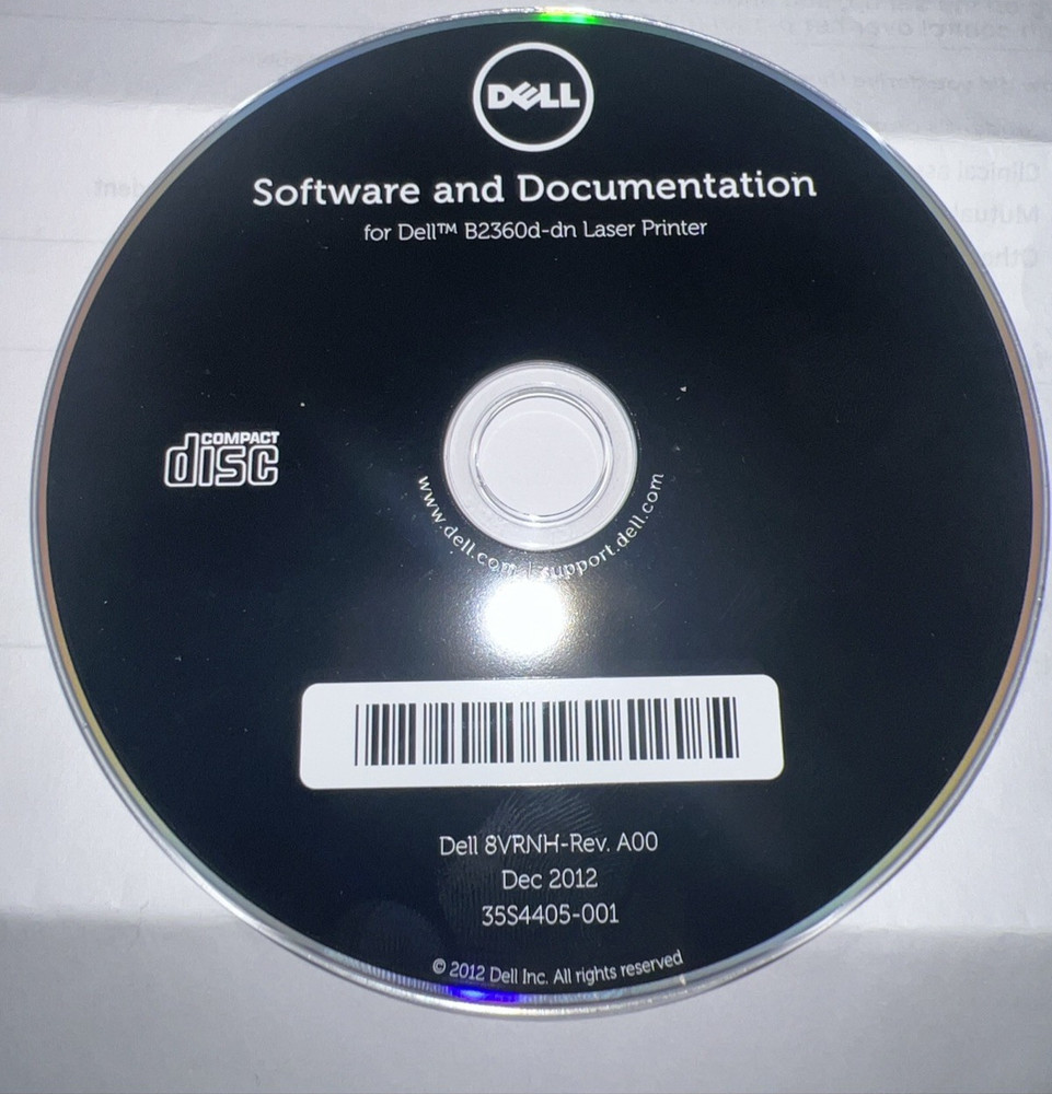 Dell Software and Documentation for Dell B2360d- DN Laser Printer CD Driver only