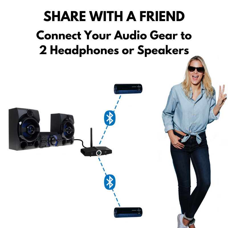 Bluetooth Transmitter Long Range Adapter TV Headphones home speakers BT Headset