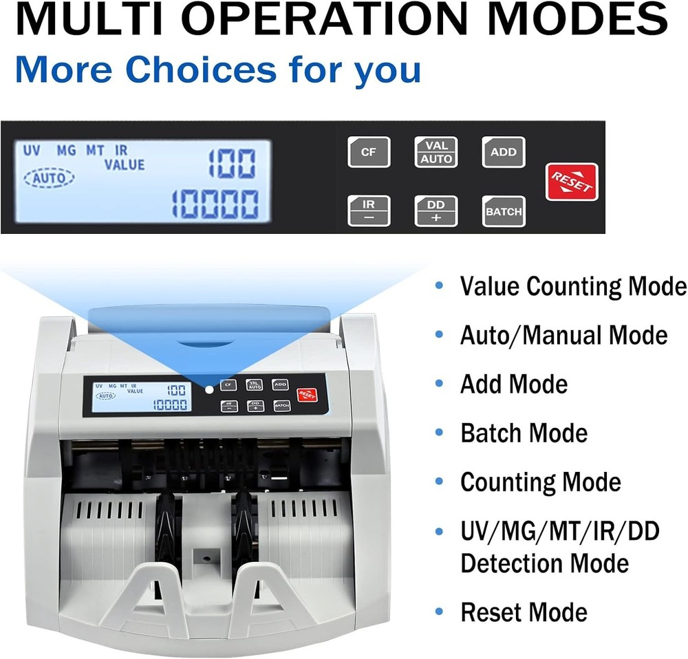 Efficient Money Counter Machine with Multi-Currency Detection & LCD Display