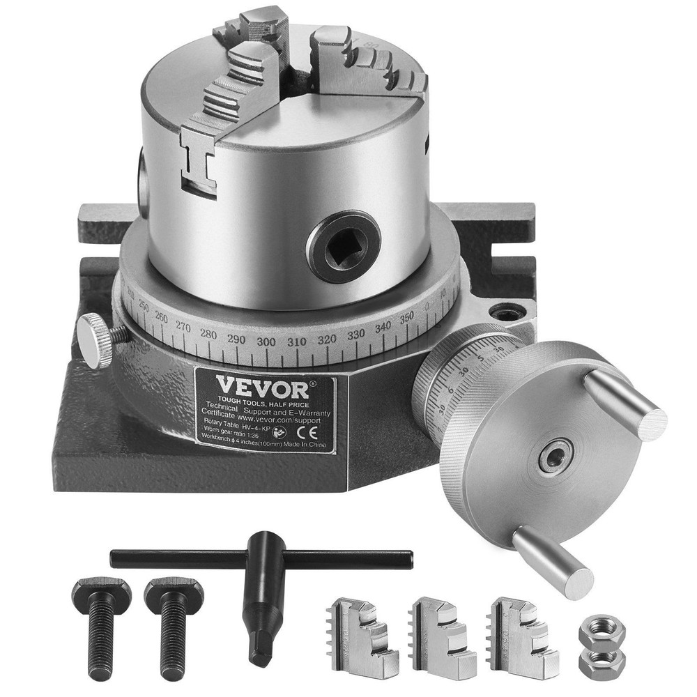 Horizontal Vertical 100mm 4in Rotary Table for Precision Milling Use