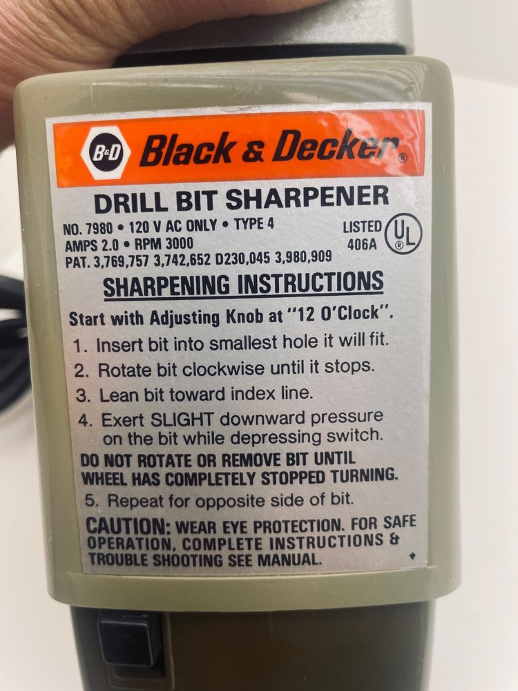 Black & Decker Drill Bit Sharpener No.7980