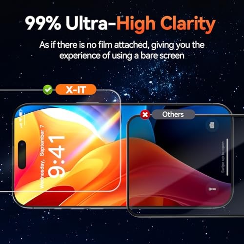 4-Pack HD Screen Protector for,[Military Grade iPhone 16 Pro Max Clear