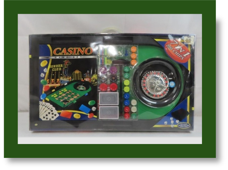 🎲 HIGH STAKES AT HOME – 7-in-1 Casino Game Set w/ Roulette Wheel, Chips & Cards