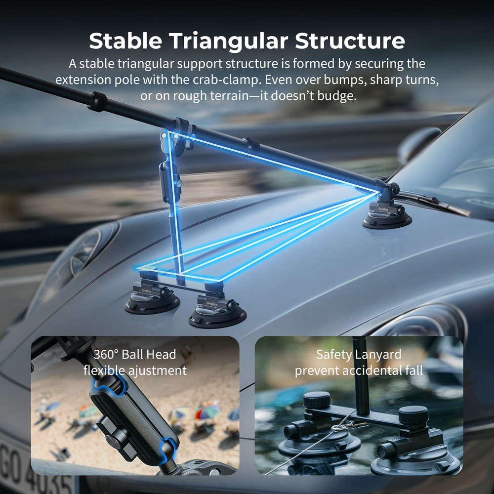SmallRig Vehicle Suction Cup Support Kit for Action Cameras