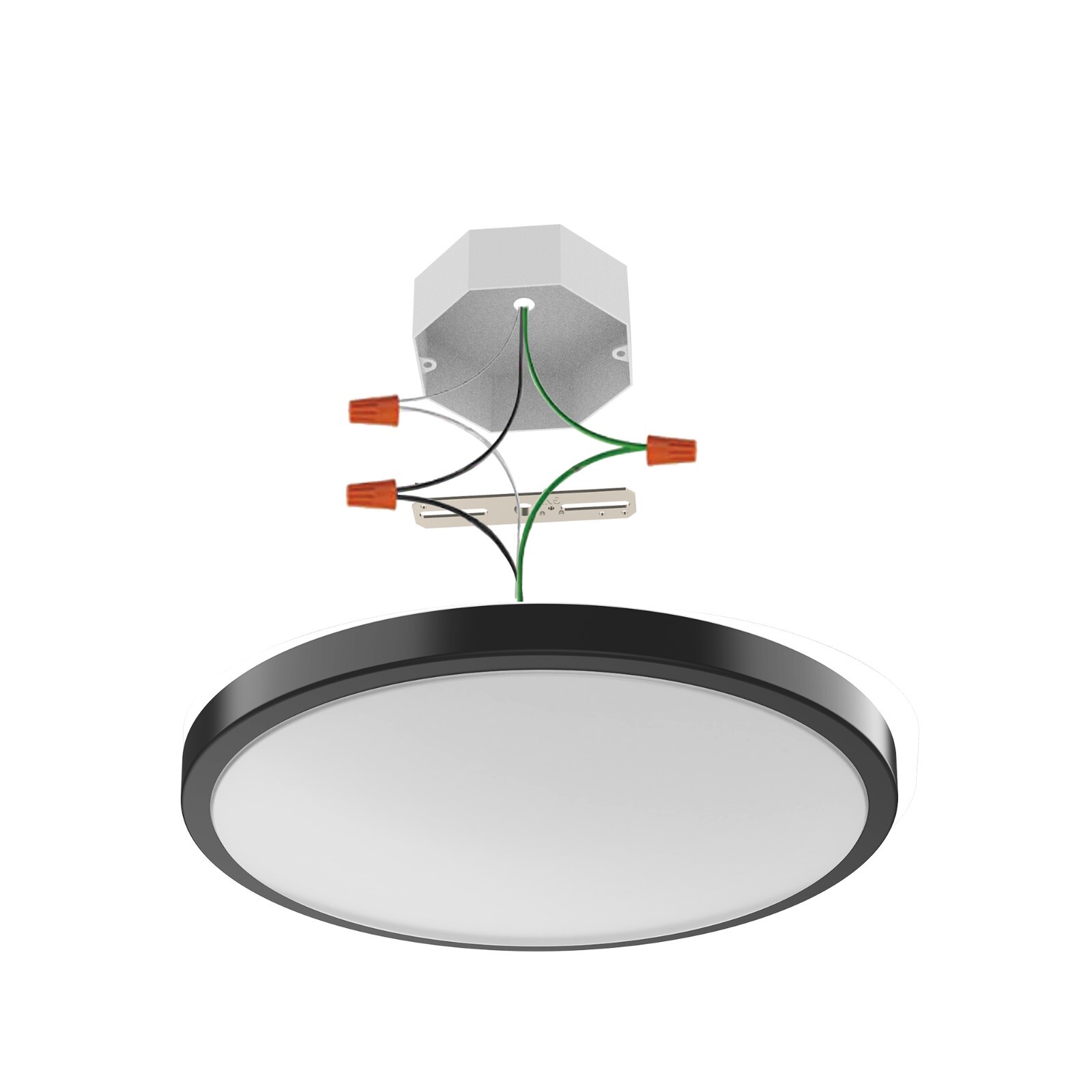 10 in. Matte Black LED Flush Mount Ceiling Light, Dimmable