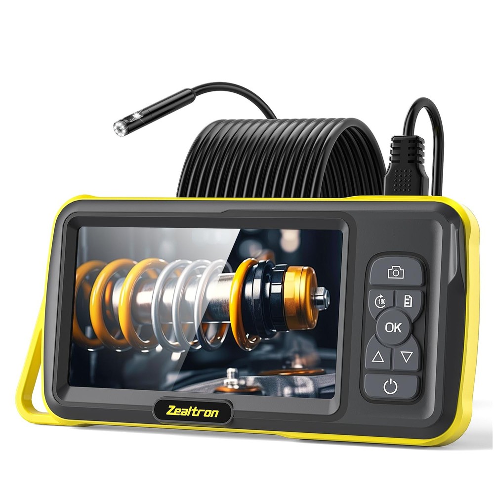 Dual Lens Borescope W/ 5" IPS Screen Endoscope Camera W/ Lights 16.5FT