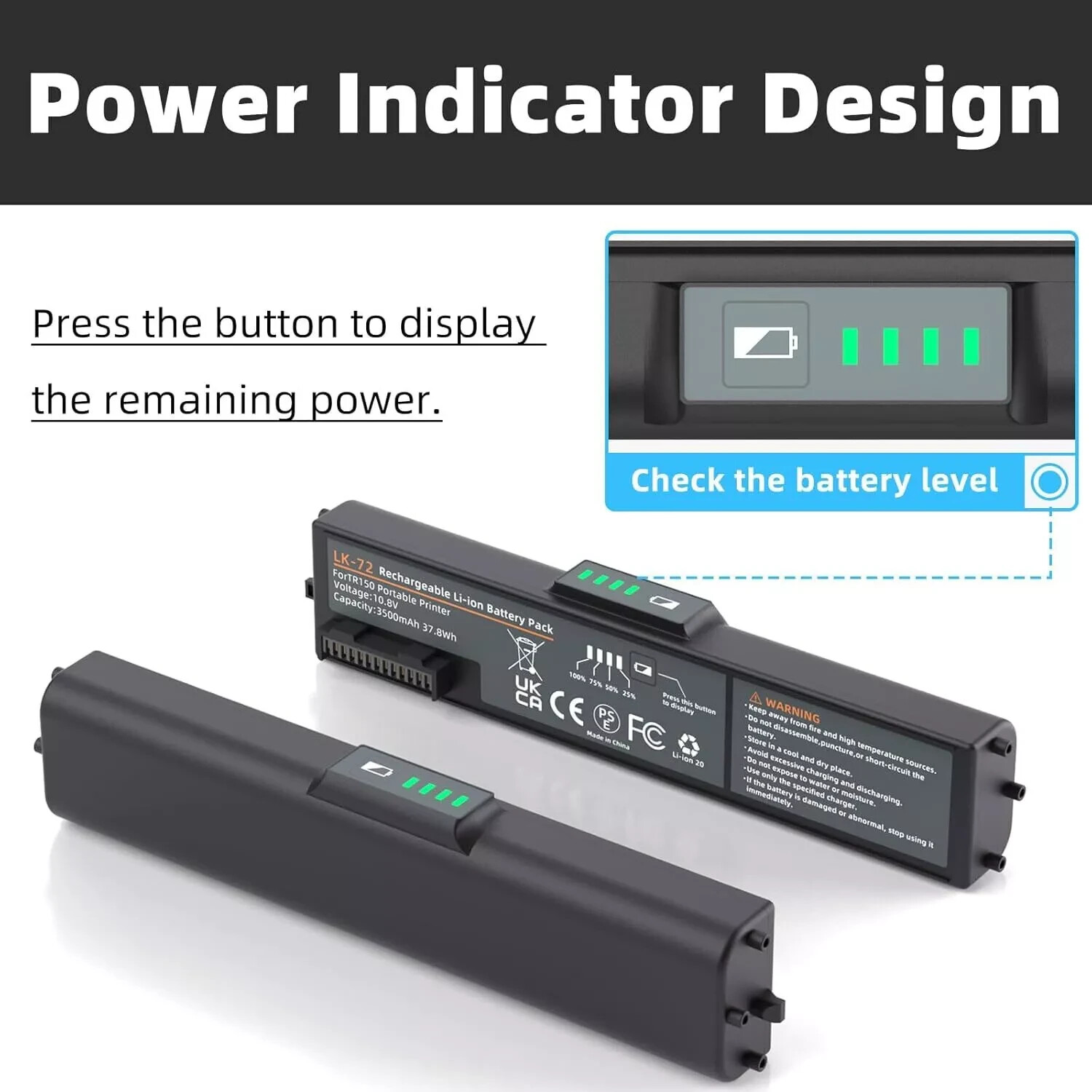 LK-72 Internal Battery for Canon PIXMA TR150 Mobile Printer 10.8V - Free Ship US