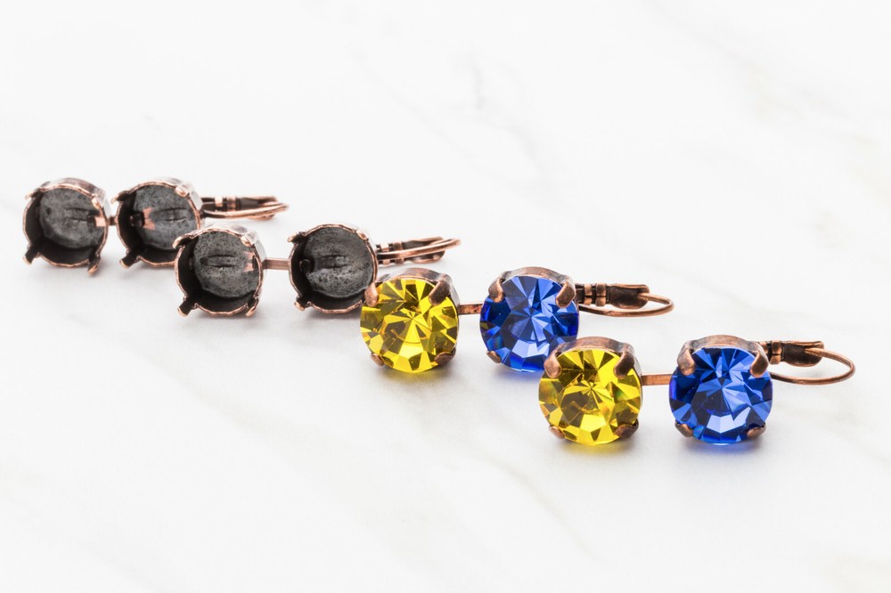 11mm | Two Setting Drop DIY Earring Bases | (EE 12)