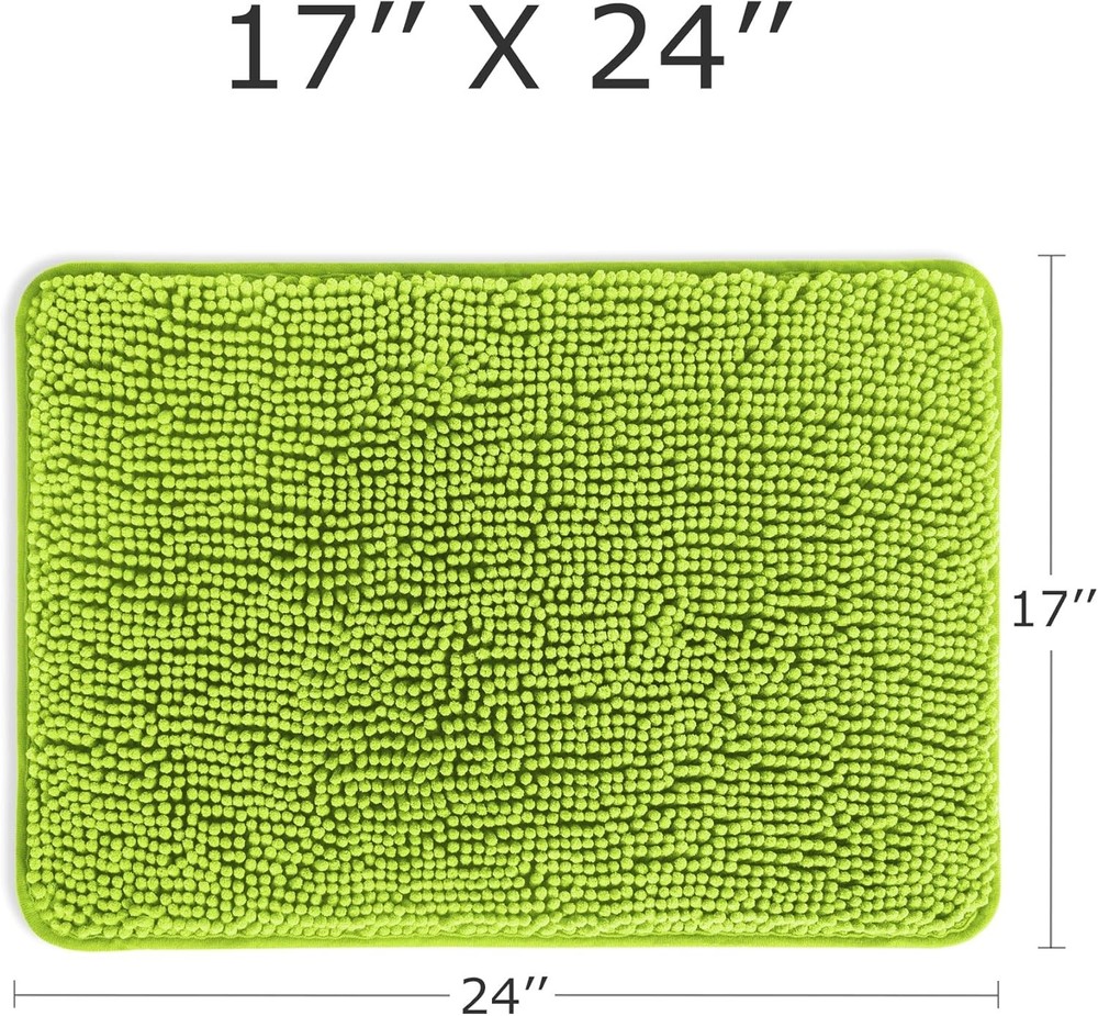 Yeaban Lime Green Bathroom Rugs – Thick 1'5" x 2' (Rectangular),