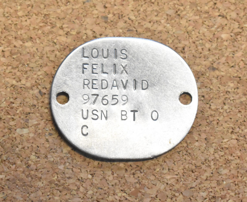 WW2 US Navy Officer Dog Tag USS Monterey - Friend of President