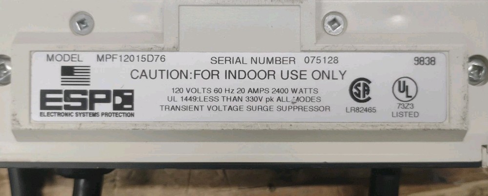ESP Electronic Systems Protection MPF12015D76 Transient Voltage Surge Protector