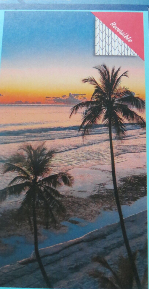 NEW WHITLEY WILLOWS REVERSIBLE MICROFIBER TOWEL 35" x 70"  PALM TREES