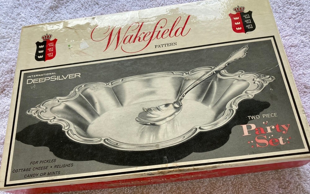 Vintage International Deep Silver2 Piece Set Some Solid Silver Inlaid Origin Box