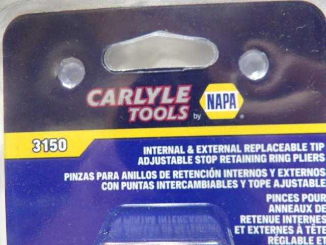 Carlyle by Napa #3150 Internal & External Replaceable Tip Retaining Ring Pliers