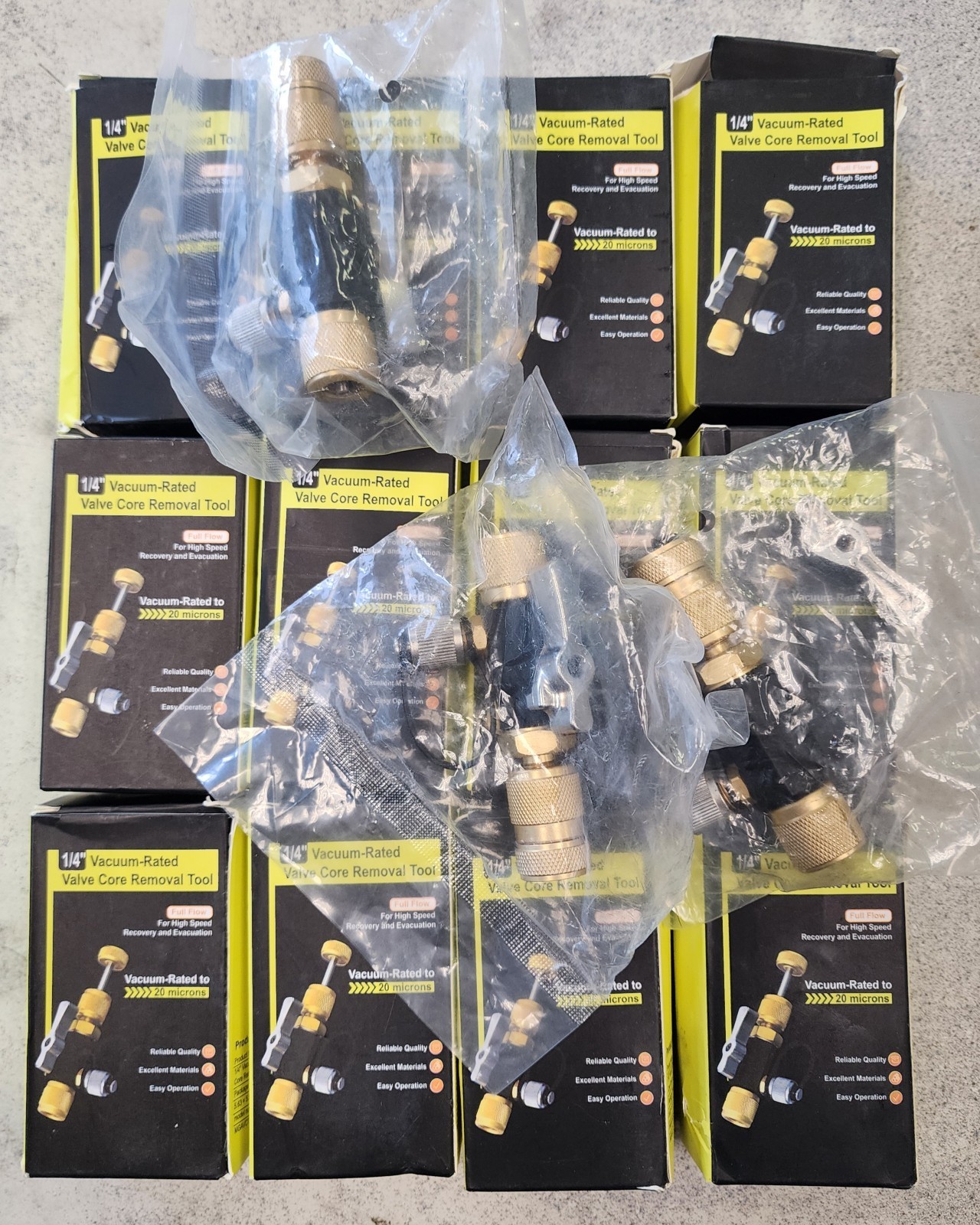 5 PACK - Valve Core Removal Tool for HVAC – Mega Flow Vacuum Rated, 1/4"