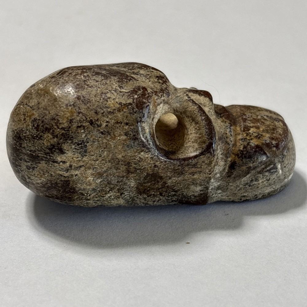 Old China Stone Skull Statue