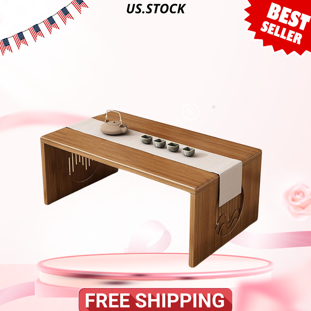 Japanese Foldable Floor Table Solid Wood Coffee Table Compact Design