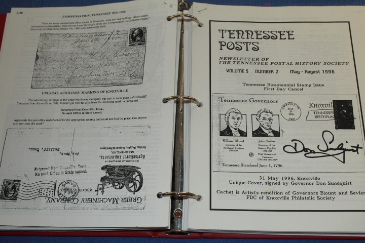 Tennessee Posts Postal History Society approx 1992 2001 BlueLakeStamps Useful!