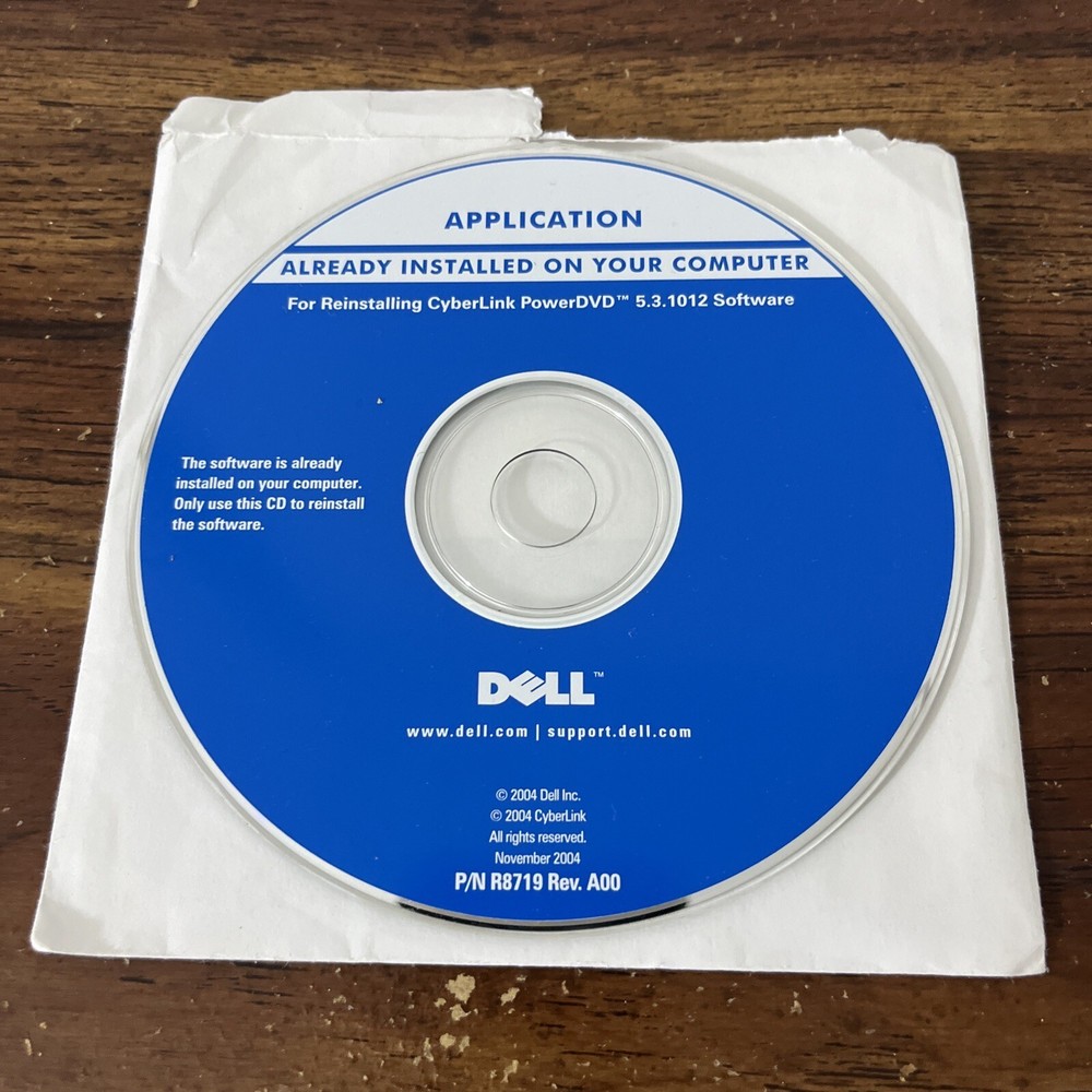 DELL Application CD for Reinstalling Cyberlink PowerDVD 5.3 Software