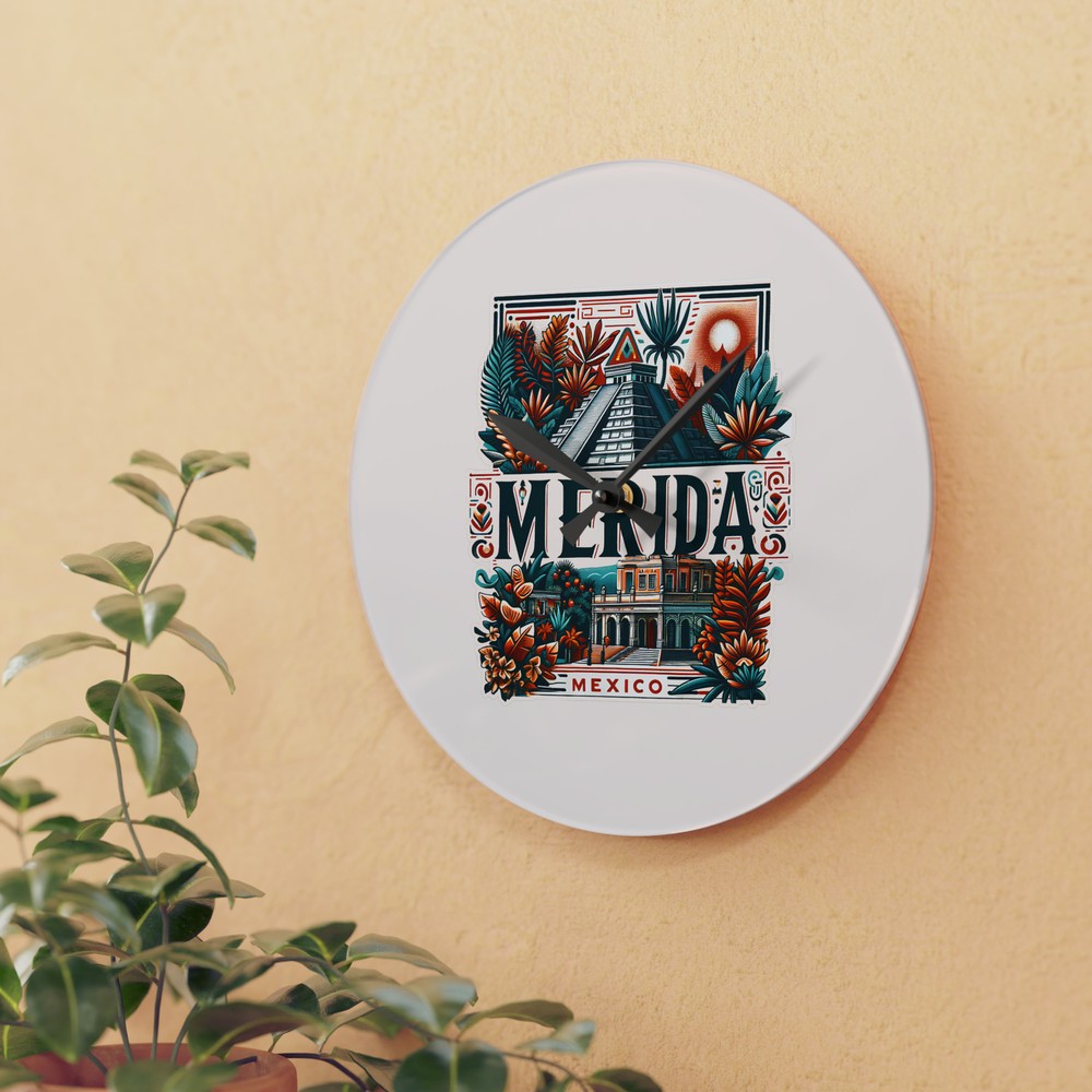 Merida Mexico Wall Clock (Acrylic)