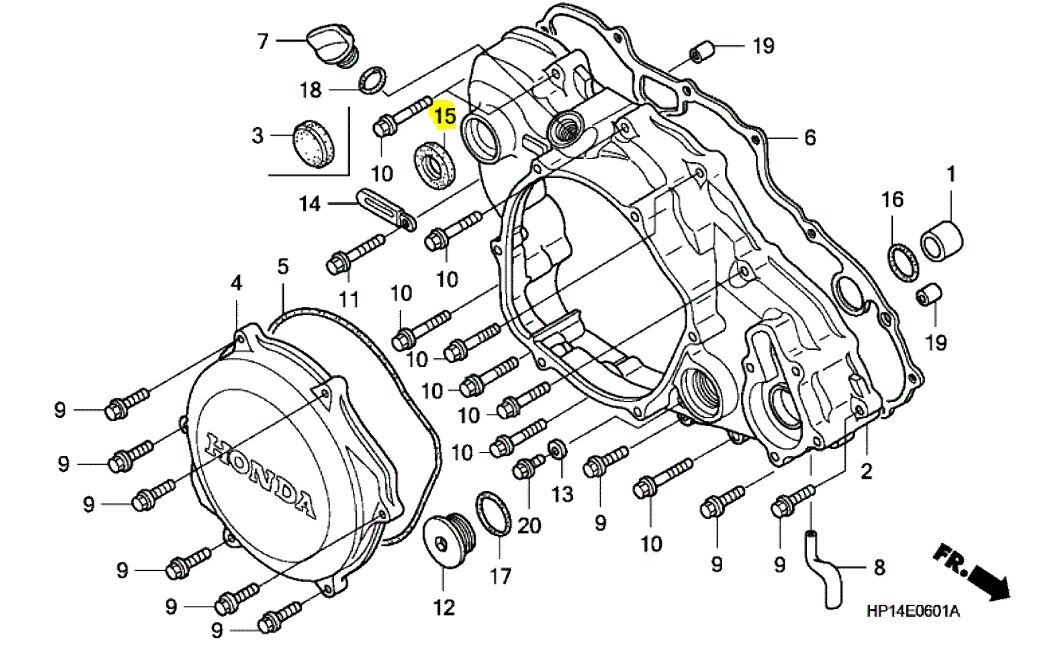 Honda CR250R CR500R CR480 CRF150F CRF450 X R ATC OEM Kick Start Shaft Oil Seal