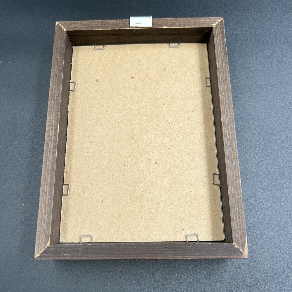 Vintage 5x7 Needlecraft Frame Only Walnut Finish Solid Oak #203-57