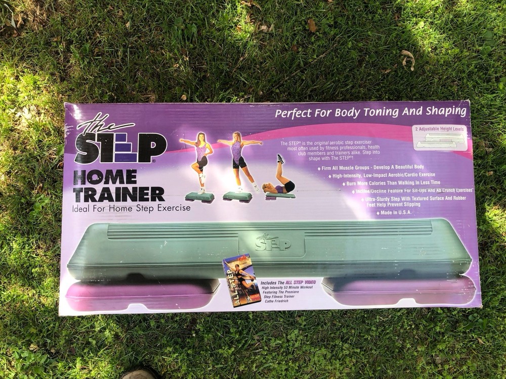 The Step Home Trainer Exercise Stepper Aerobic Firm Tone Shape Platform & Risers