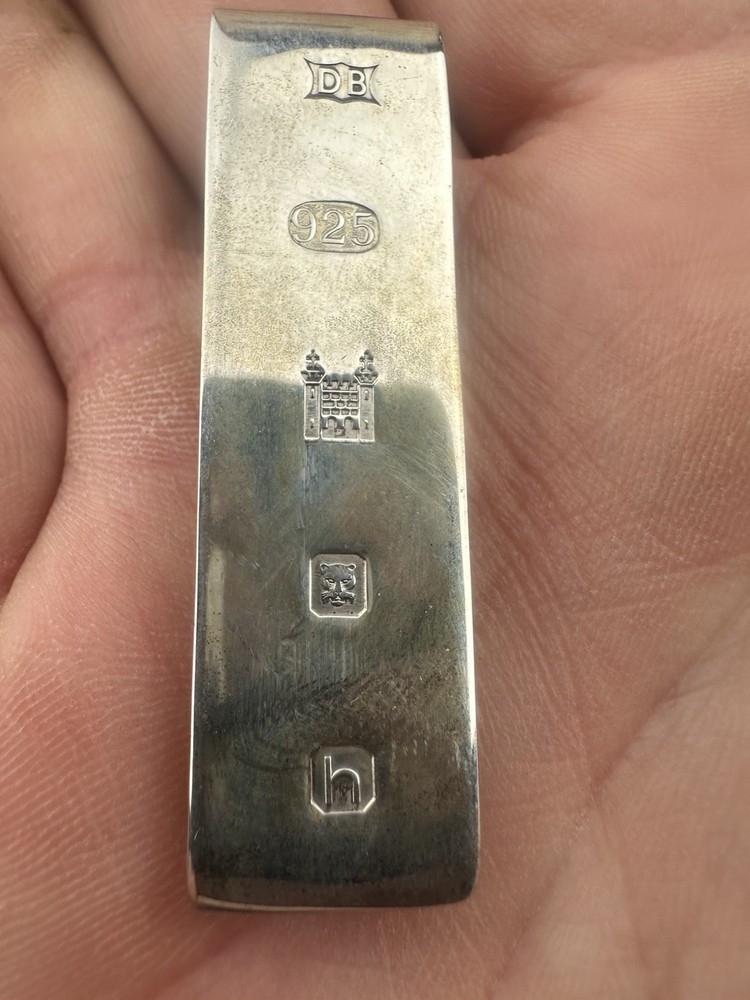 HALLMARKED SOLID STERLING SILVER MONEY CLIP Available Worldwide