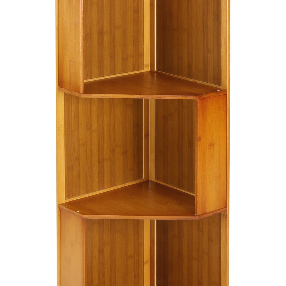 Rotating Bookshelf A-Shape Corner Bookcase Storage Freestanding Display Rack